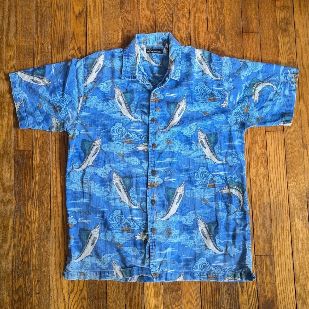 Y2k No Boundaries Fish Button-Down Shirt